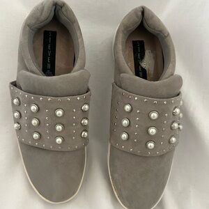 Steve Madden Gray Studded Slip-On Sneakers